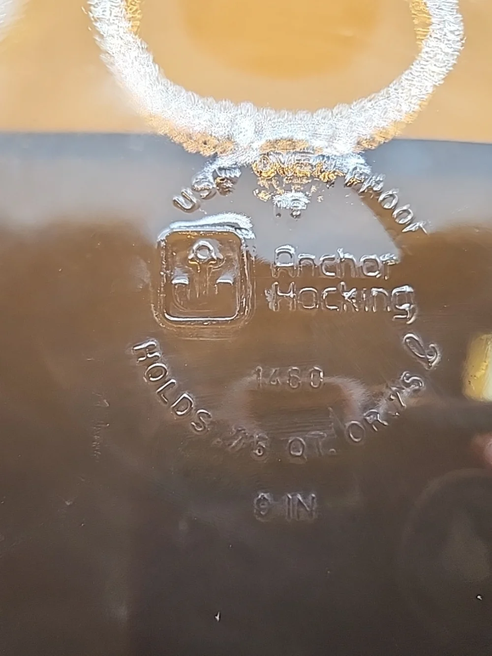 Anchor‎ Hocking Amber Glass pie dish 1460 9in